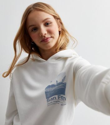 Girls Off White San Fran Photographic Logo Hoodie New Look