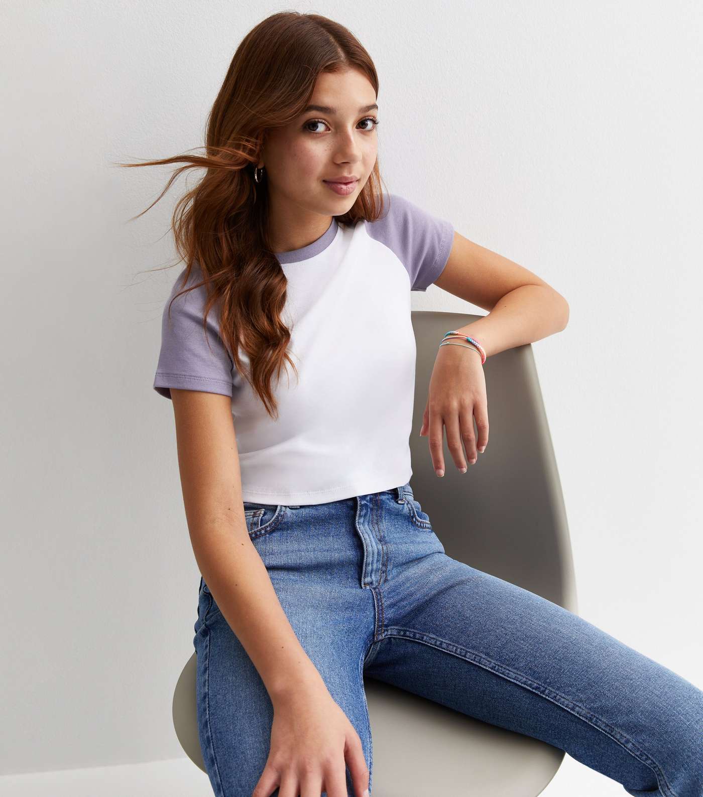 Girls Lilac Raglan Sleeve T-Shirt Image 2