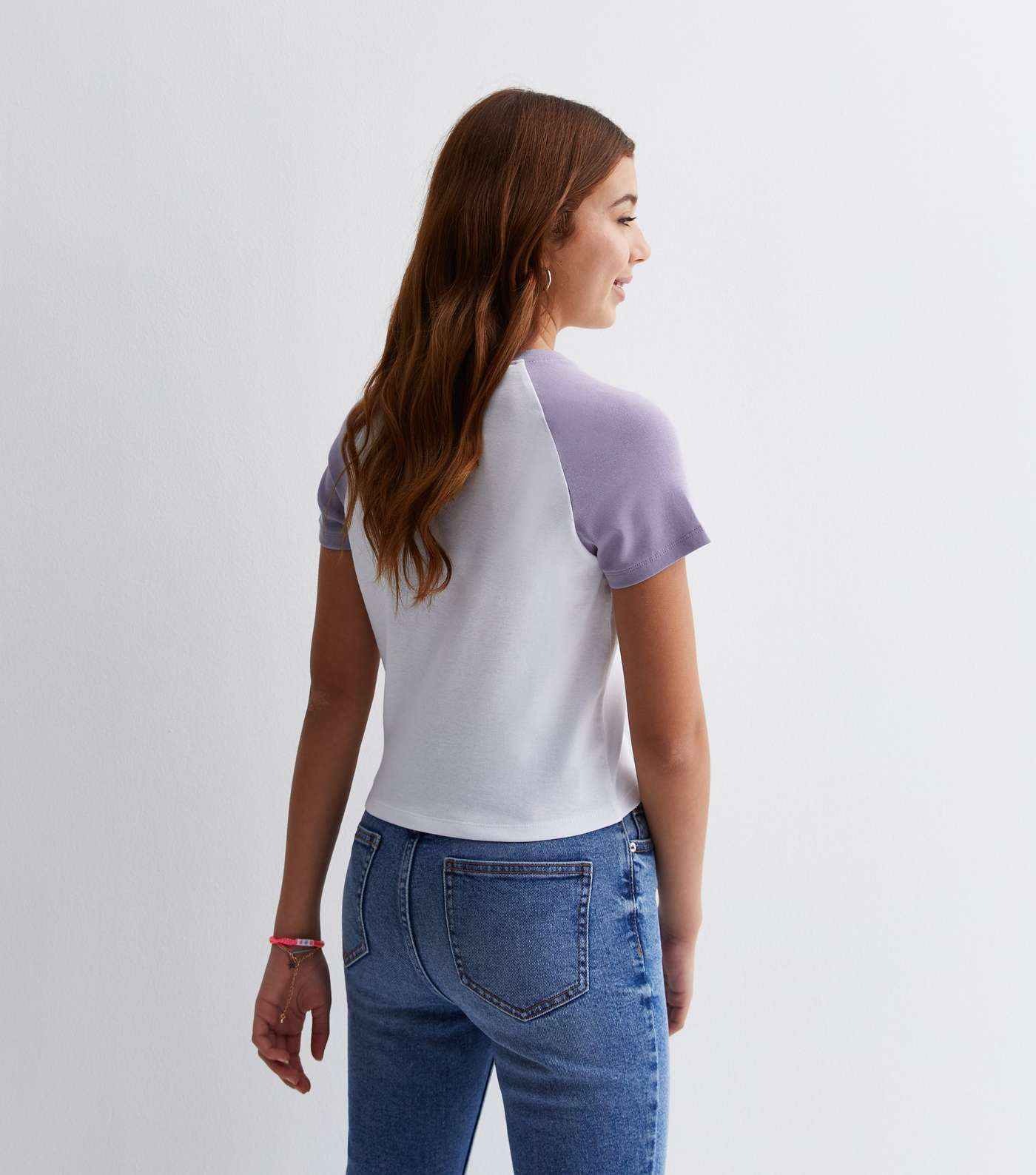 Girls Lilac Raglan Sleeve T-Shirt Image 4