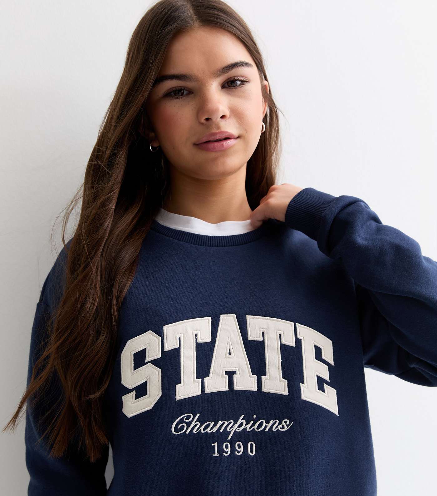 Girls Navy State Logo Sweatshirt Image 2