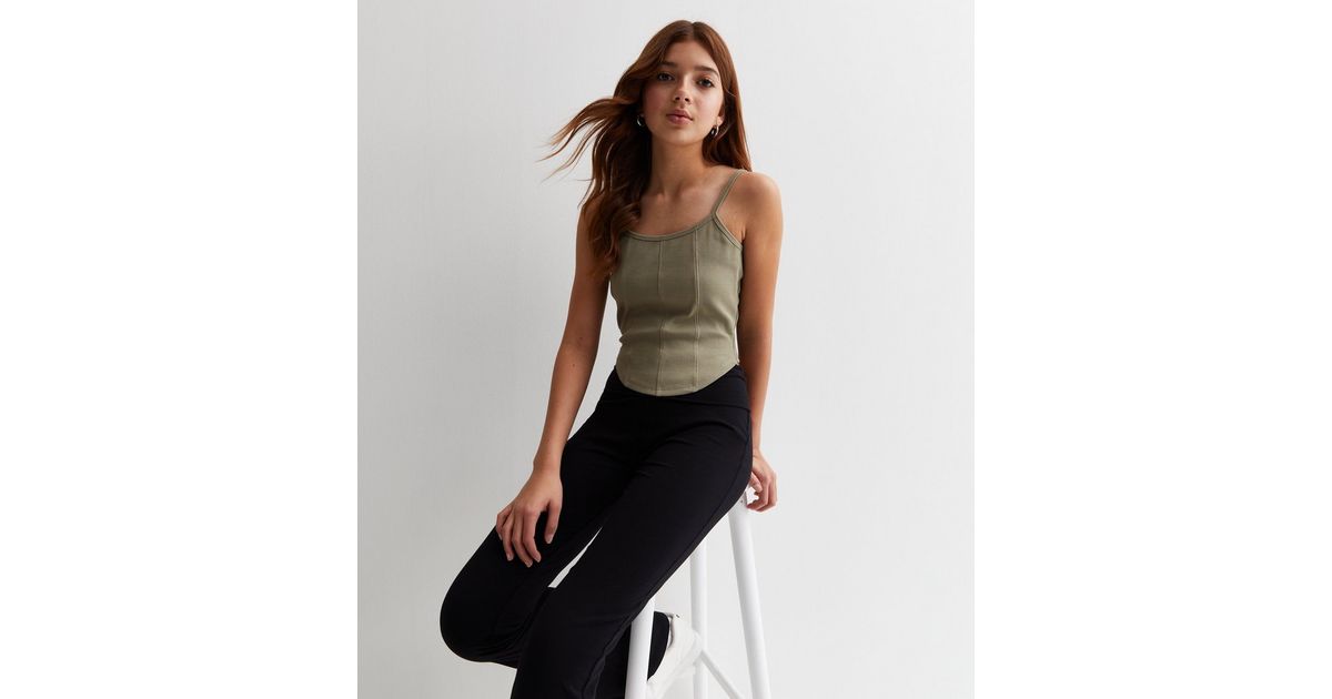 Hot List Strappy Corset top - Olive