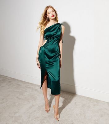 Dark green hot sale satin dress