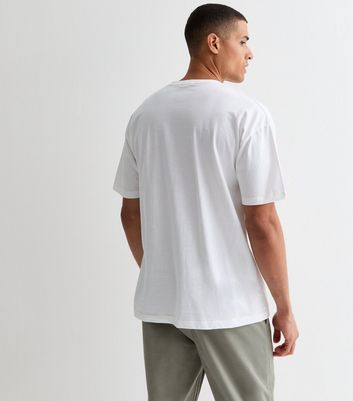 Men's White Cotton Tokyo Logo Oversized T-Shirt New Look