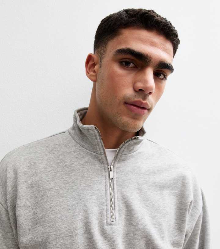 Grey Relaxed Quarter Zip Sweatshirt