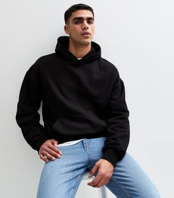 New look mens black hoodie online