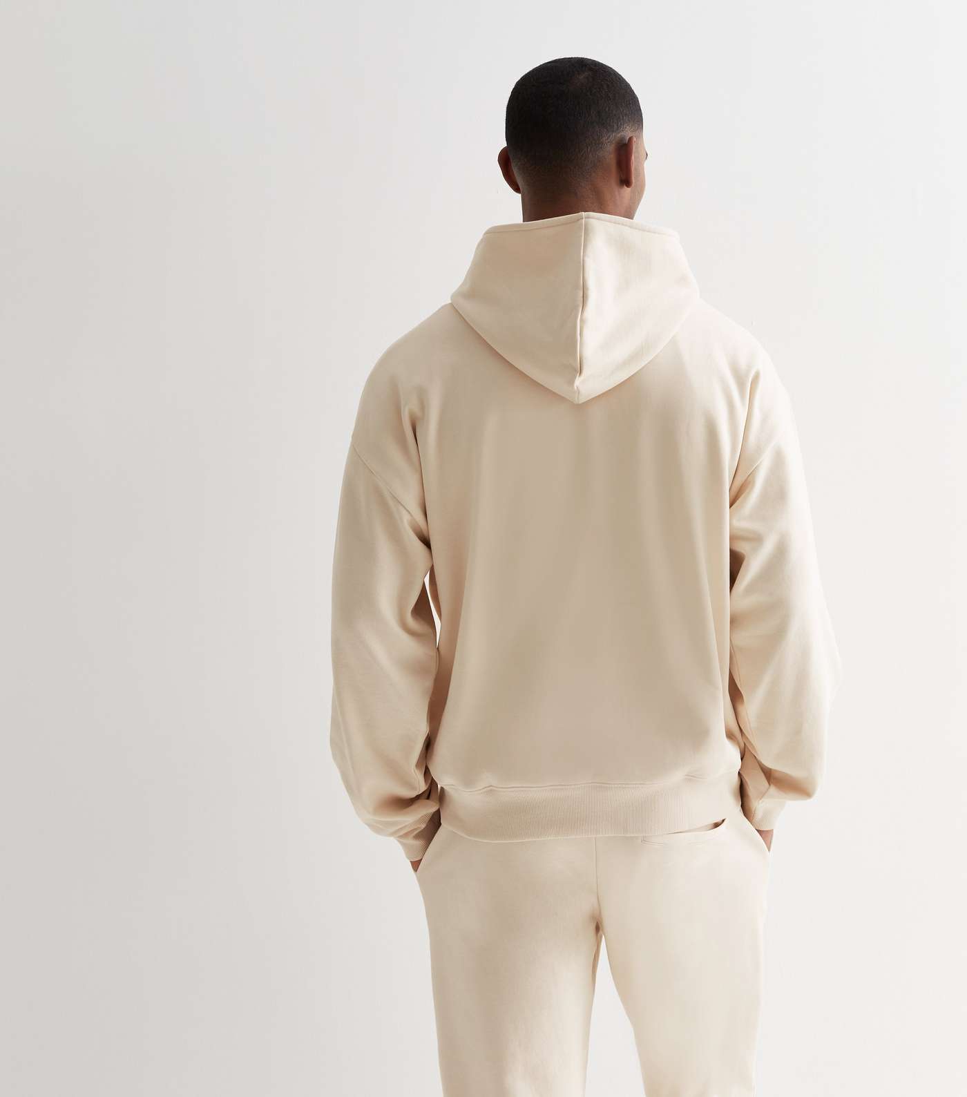 Off White Pocket Front Oversized Hoodie Image 4
