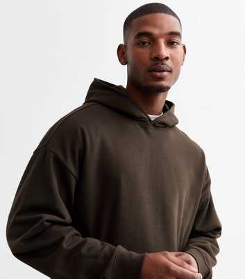 Brown Oversized Cotton Blend Hoodie