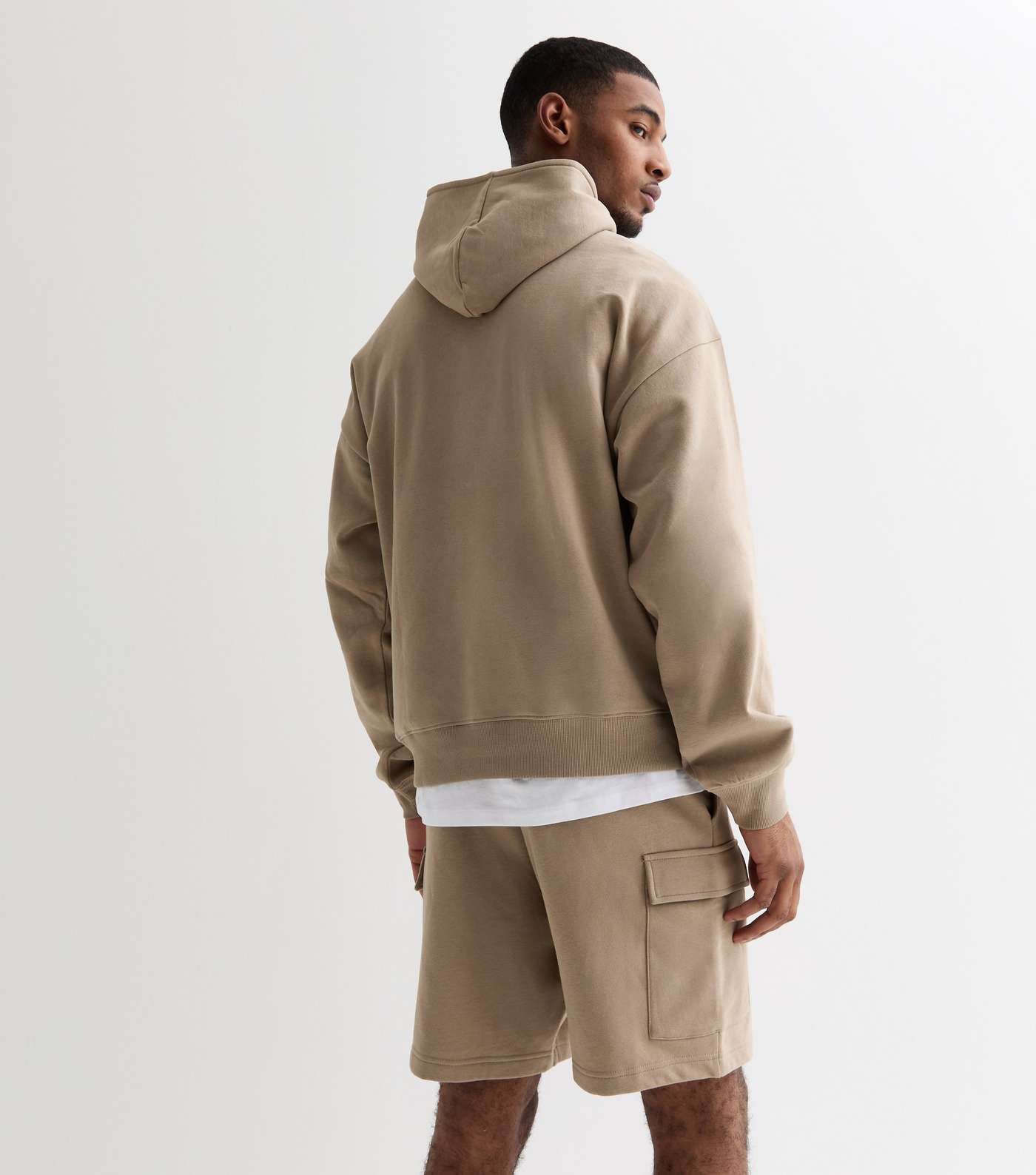 Stone Relaxed Fit Jersey Cargo Shorts Image 4