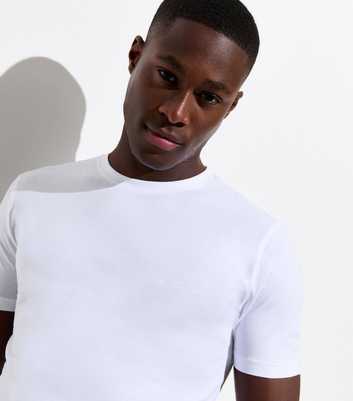 White Cotton Muscle Fit T-Shirt