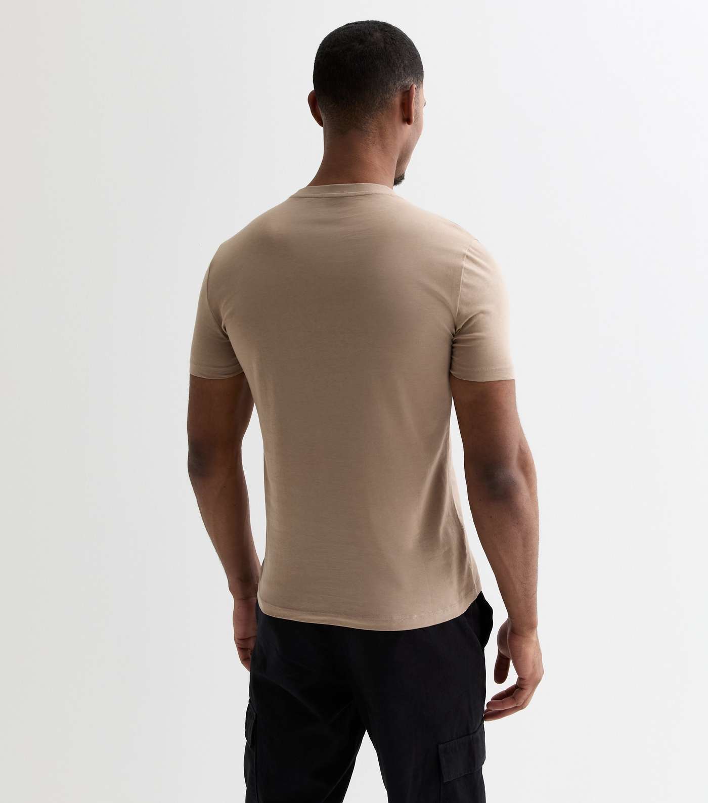 Stone Cotton Muscle Fit T-Shirt Image 4