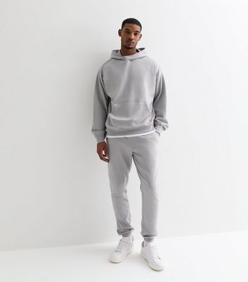 Men's Pale Grey Cuffed Joggers New Look