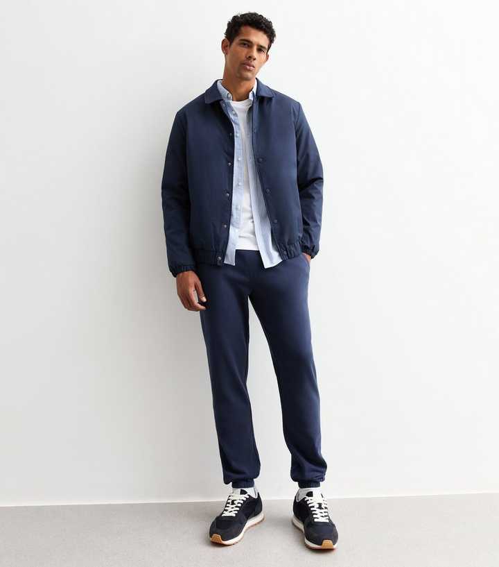 Navy Regular Fit Jersey Joggers New Look