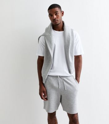 Grey Relaxed Fit Drawstring Jersey Shorts