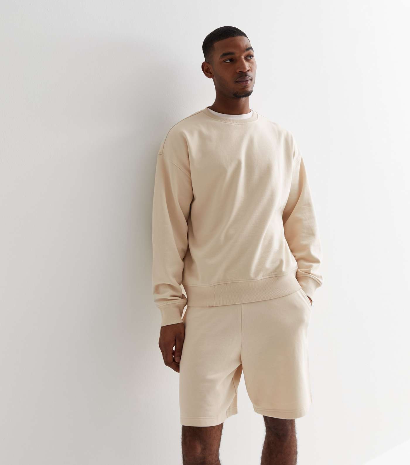 Off White Relaxed Fit Drawstring Jersey Shorts Image 2