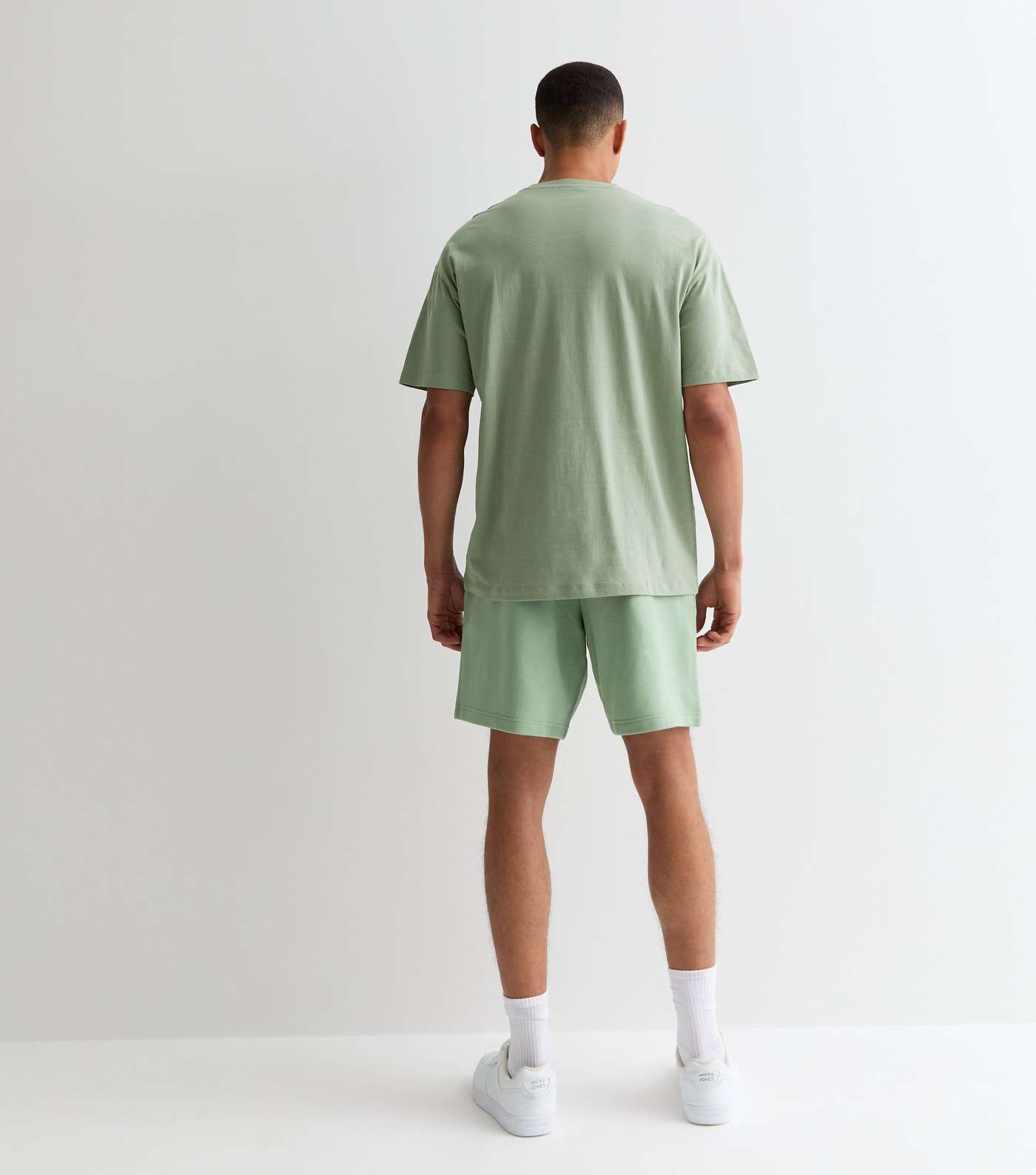Light Green Relaxed Fit Drawstring Jersey Shorts Image 4