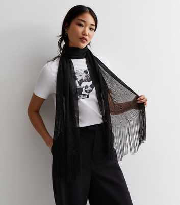 Women's Black Scarves, Black Printed Long & Short Scarfs