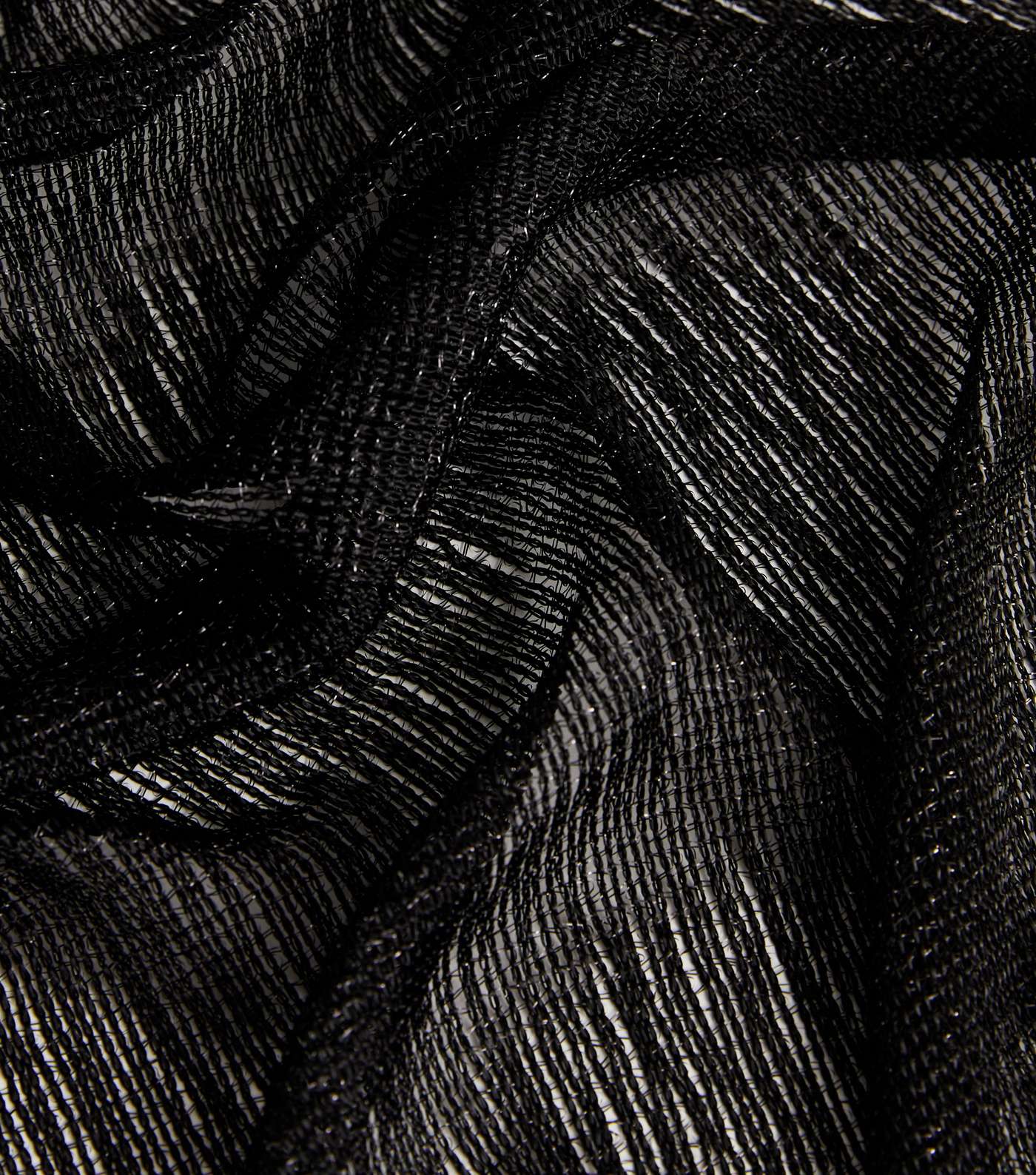 Black Glitter Tassel Scarf Image 3