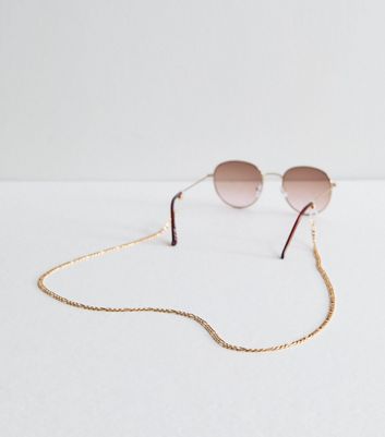 Gold Hoop Sunglasses Chain New Look