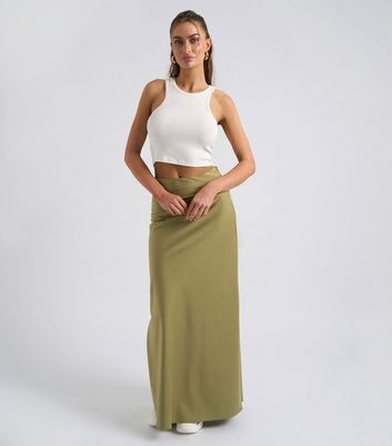 Long khaki skirt top womens