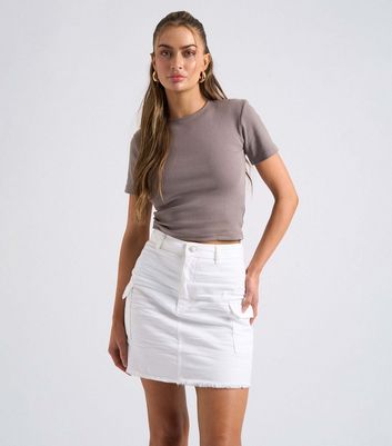 Urban Bliss Off White Cargo Mini Skirt New Look