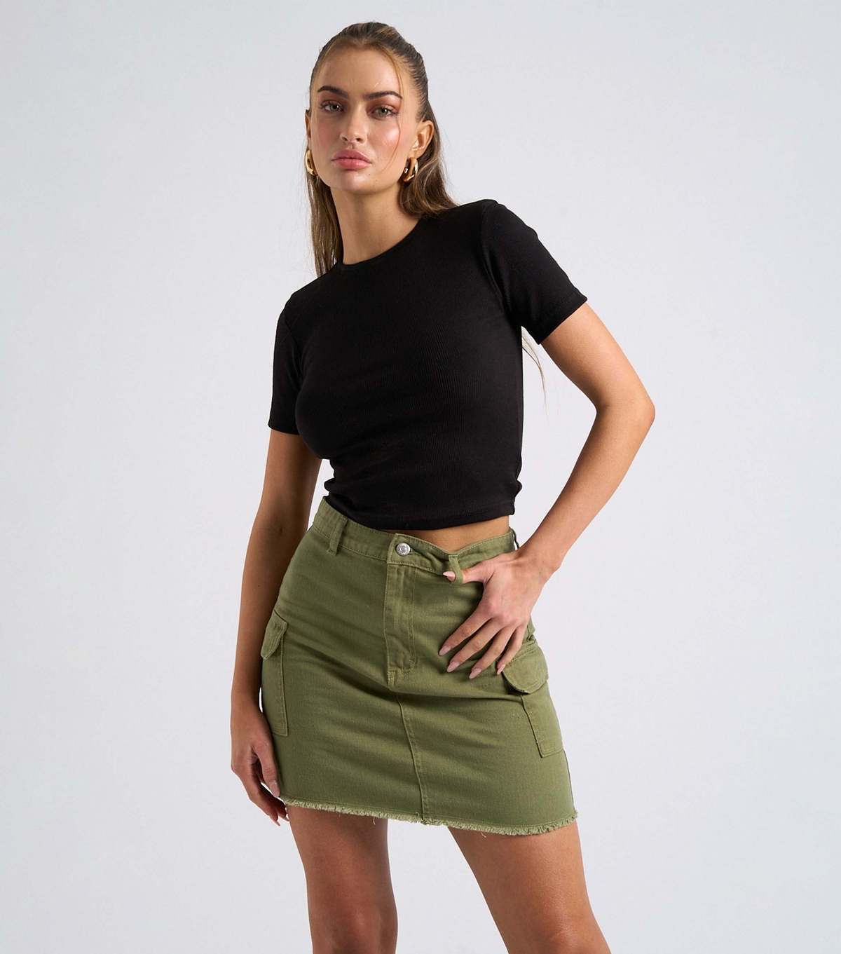 Women's Khaki Cargo Mini Skirt Urban Bliss New Look