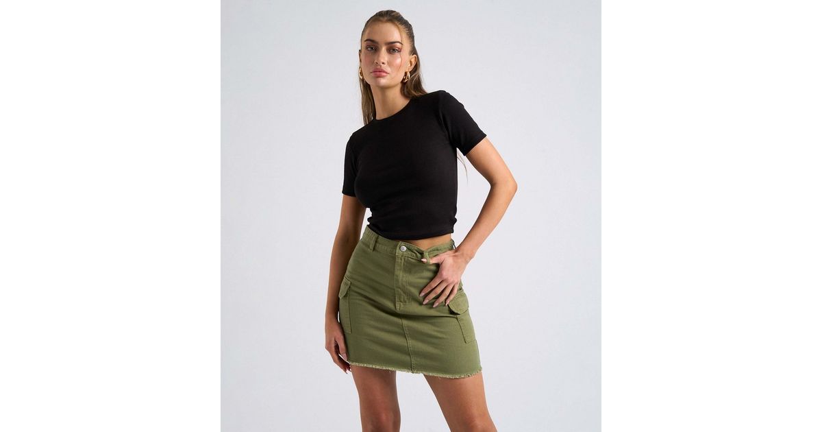 Urban Bliss Khaki Cargo Mini Skirt New Look