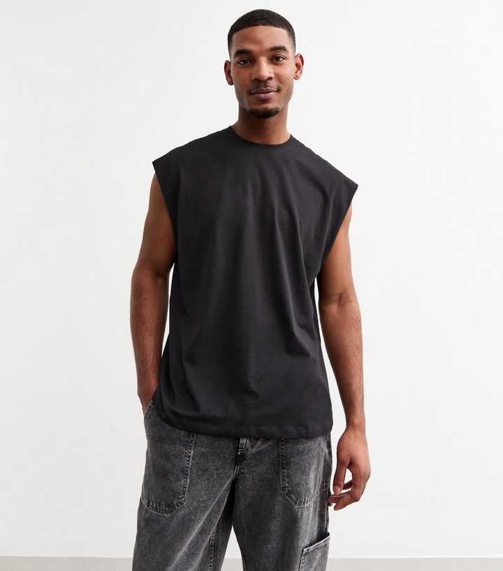 Black Oversized Tank Vest