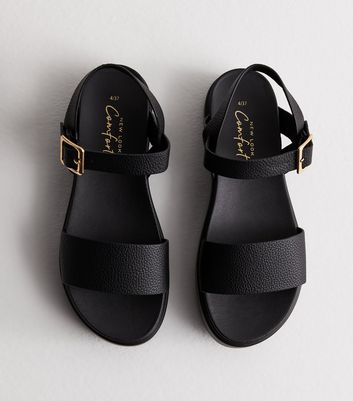 Single strap best sale black sandals