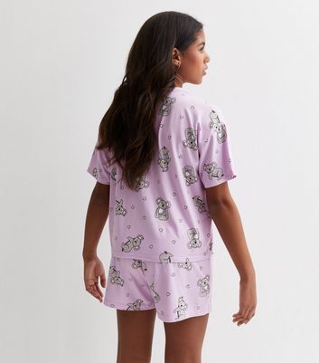 Girls Lilac Soft Touch Koala Print Short Pyjama Set New Look