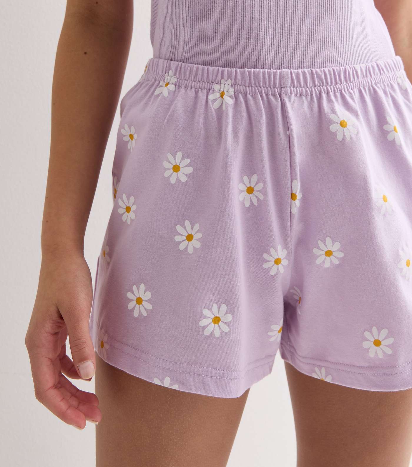 Girls Lilac Daisy Print Cami Pyjama Set Image 3