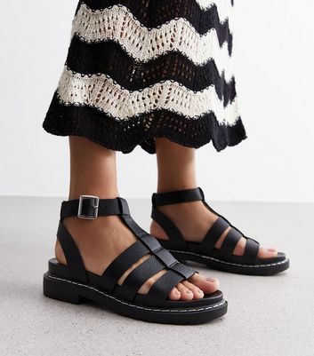 Black Chunky Multi Strap Sandals New Look