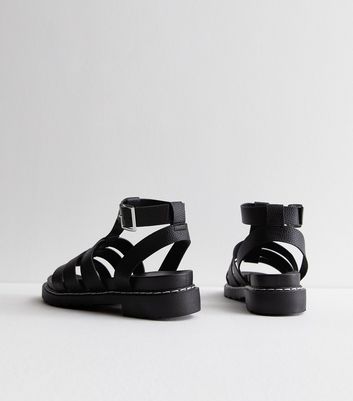 Black Chunky Multi Strap Sandals New Look
