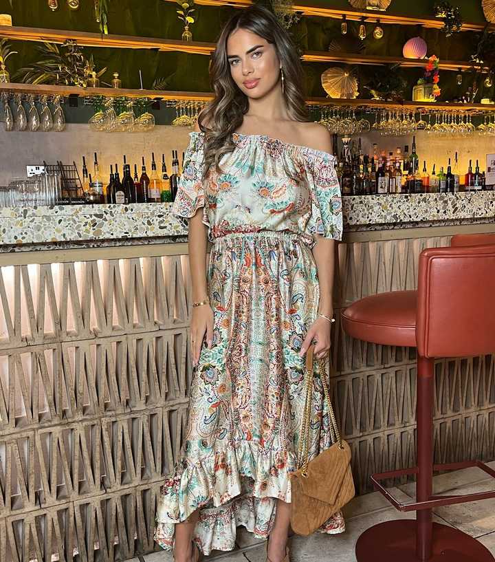 AX Paris Multicolour Bardot Maxi Dress