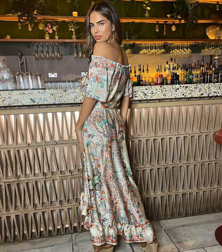 AX Paris Multicolour Bardot Maxi Dress