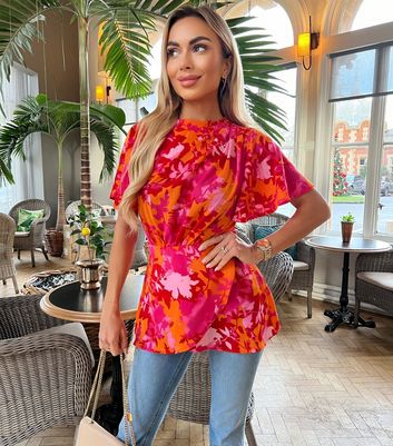 AX Paris Pink and Orange Floral Top New Look