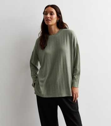 Olive Stitch Knit Crew Neck Jumper