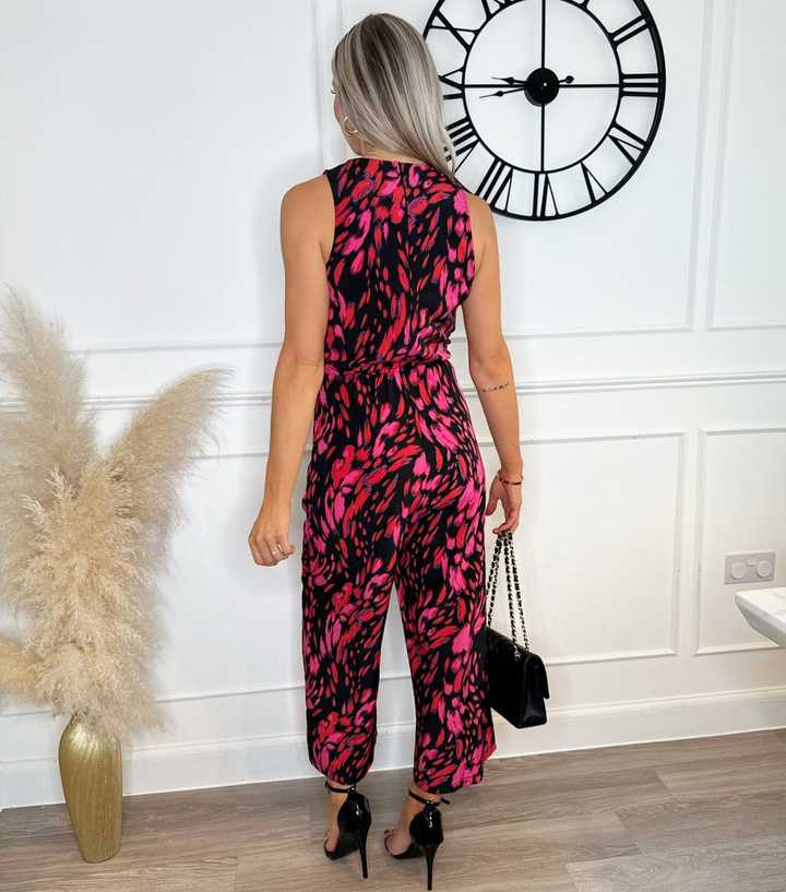 AX Paris Pink Patterned Knot Jumpsuit - Main Image