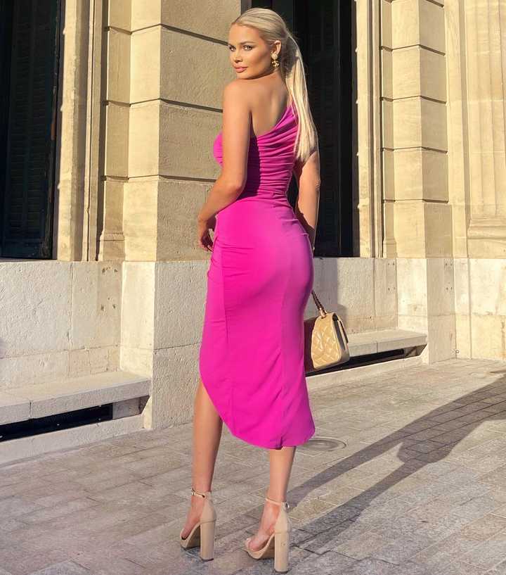 Hot Pink Cut Out Midi Dress – AX Paris