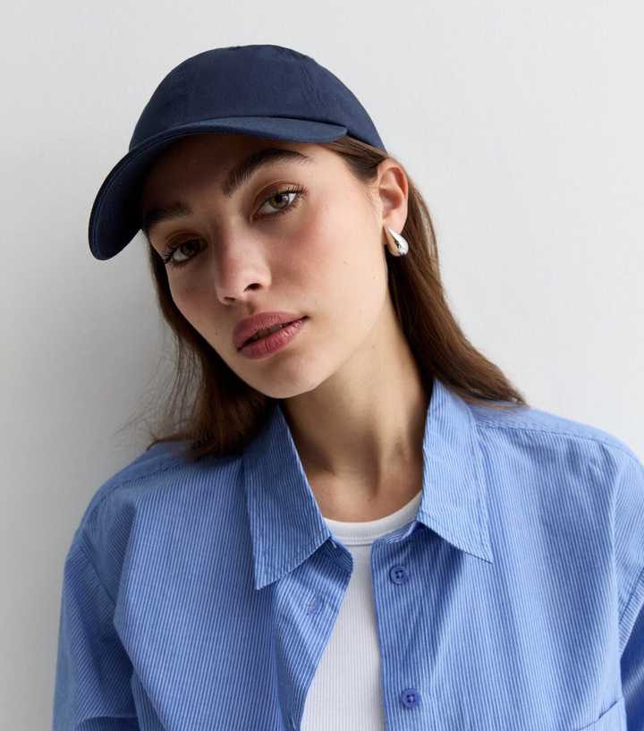 Navy Plain Cotton Cap | New Look