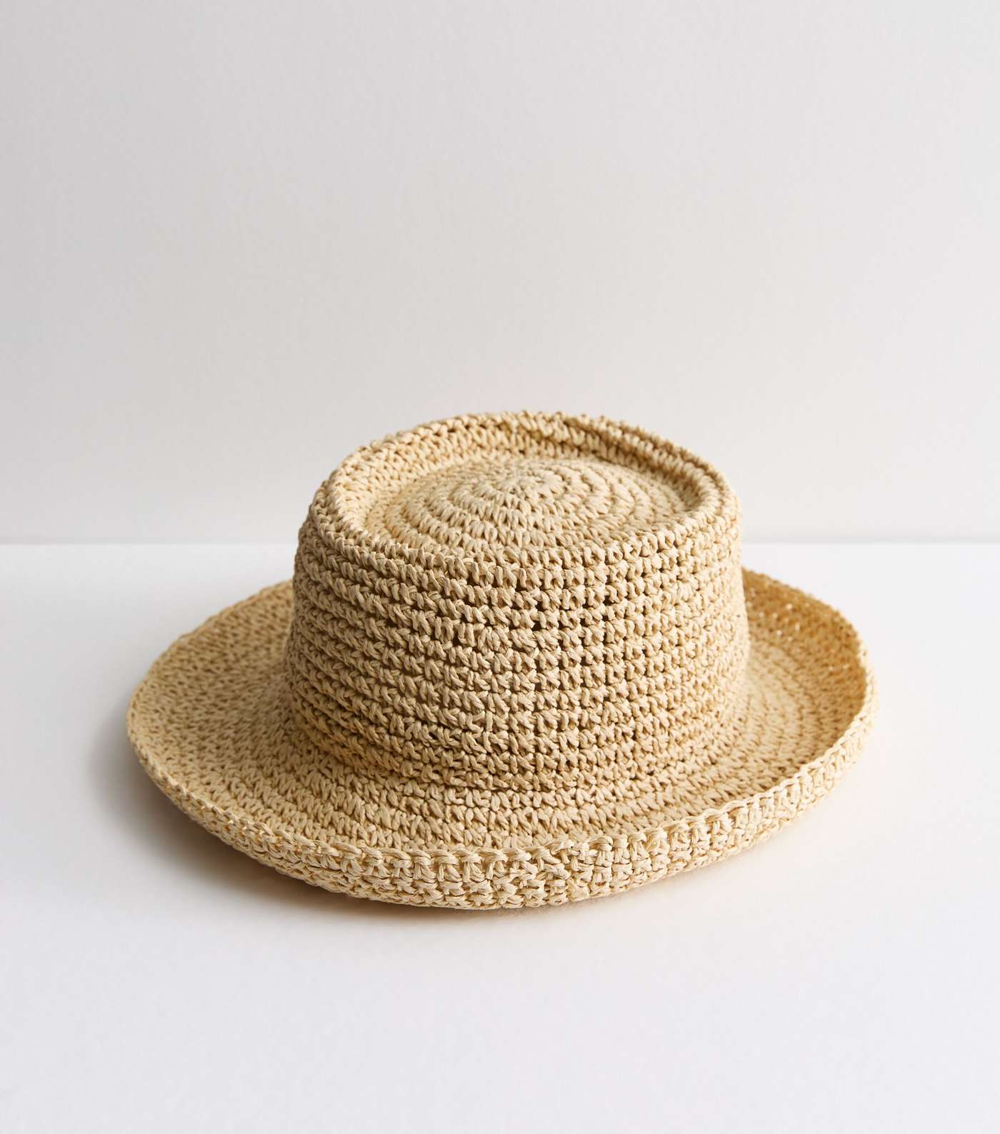 Beige Straw Effect Structured Sun Hat  Image 2