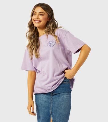 Skinnydip Light Purple Cotton Nightmare Before Christmas Logo T-Shirt New Look