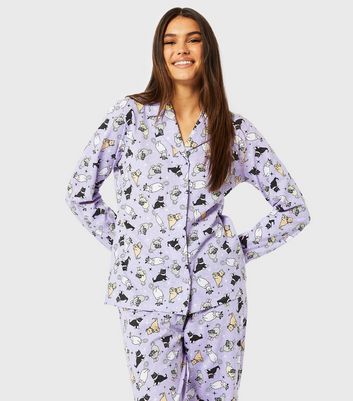 Skinnydip Lilac Shirt Pyjama Set with Howdy Cat Print | New Look