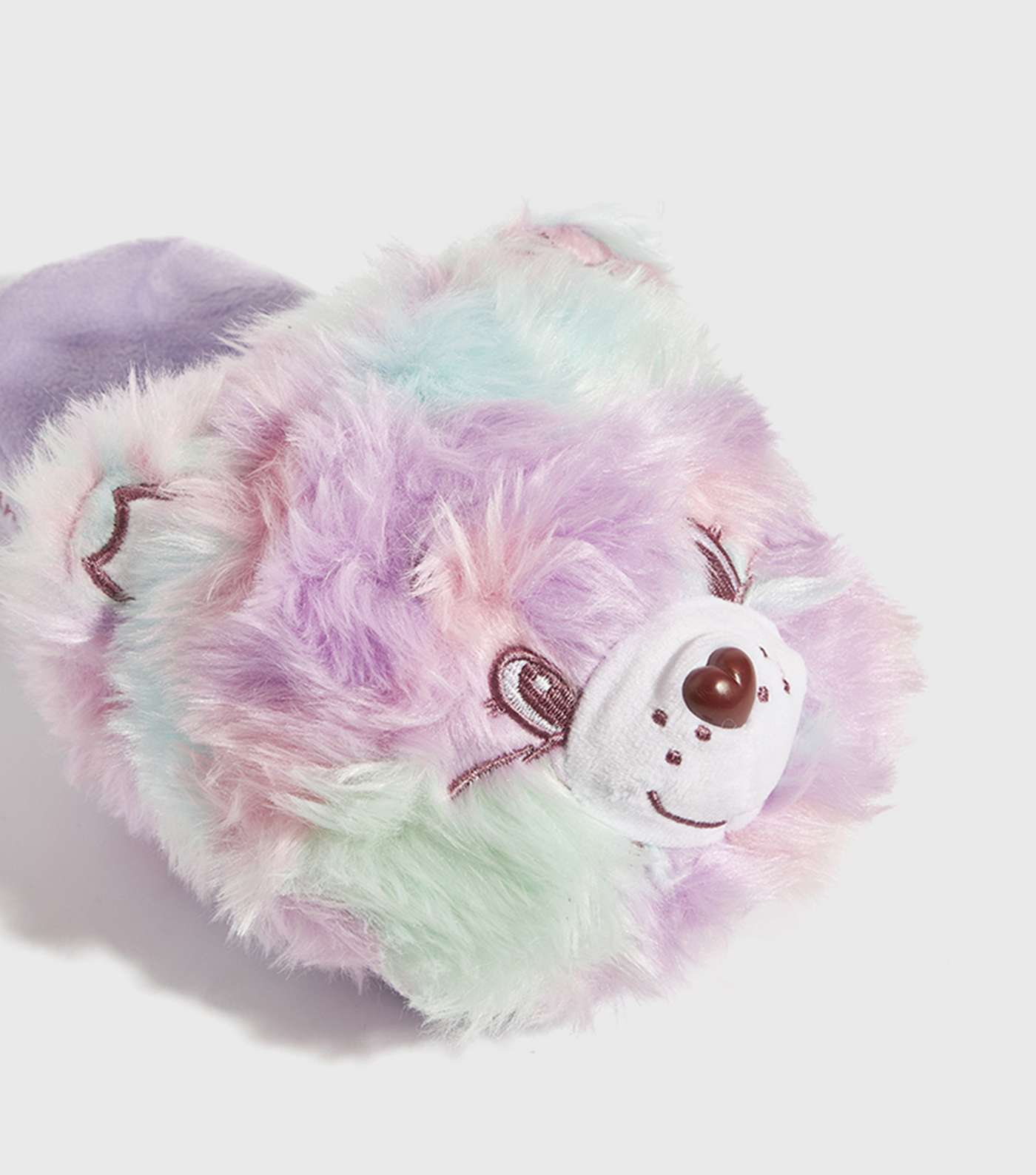 Skinnydip Multicoloured Faux Fur Care Bears Slippers Image 3