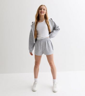 Girls Grey Jogger Shorts New Look