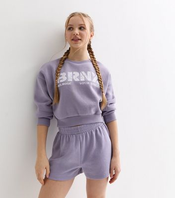 Girls Lilac Jogger Shorts New Look