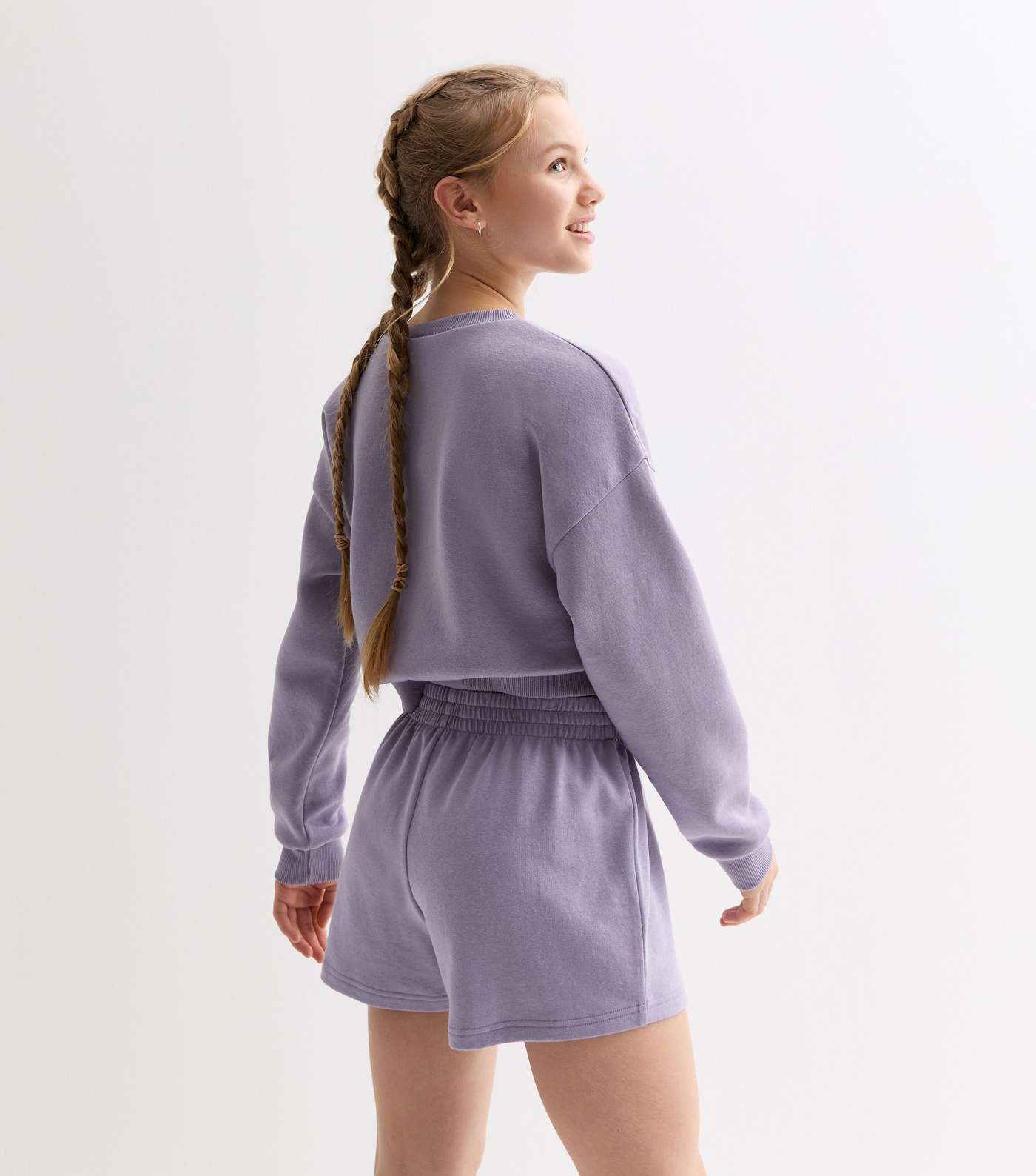 Girls Lilac Jogger Shorts Image 4