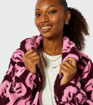 Pink fleece outlet coat