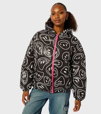 New look black hooded hotsell puffer jacket