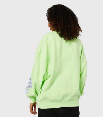 Skinnydip Light Green Overthinkers Club Logo Oversized Sweatshirt New Look