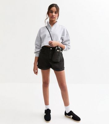Girls Black Mom Shorts New Look